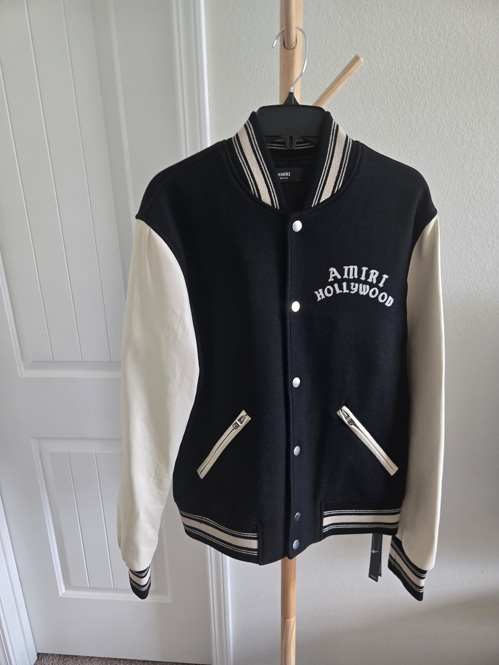 Amiri Black & Cream Varsity Jacket NWT Size M medium